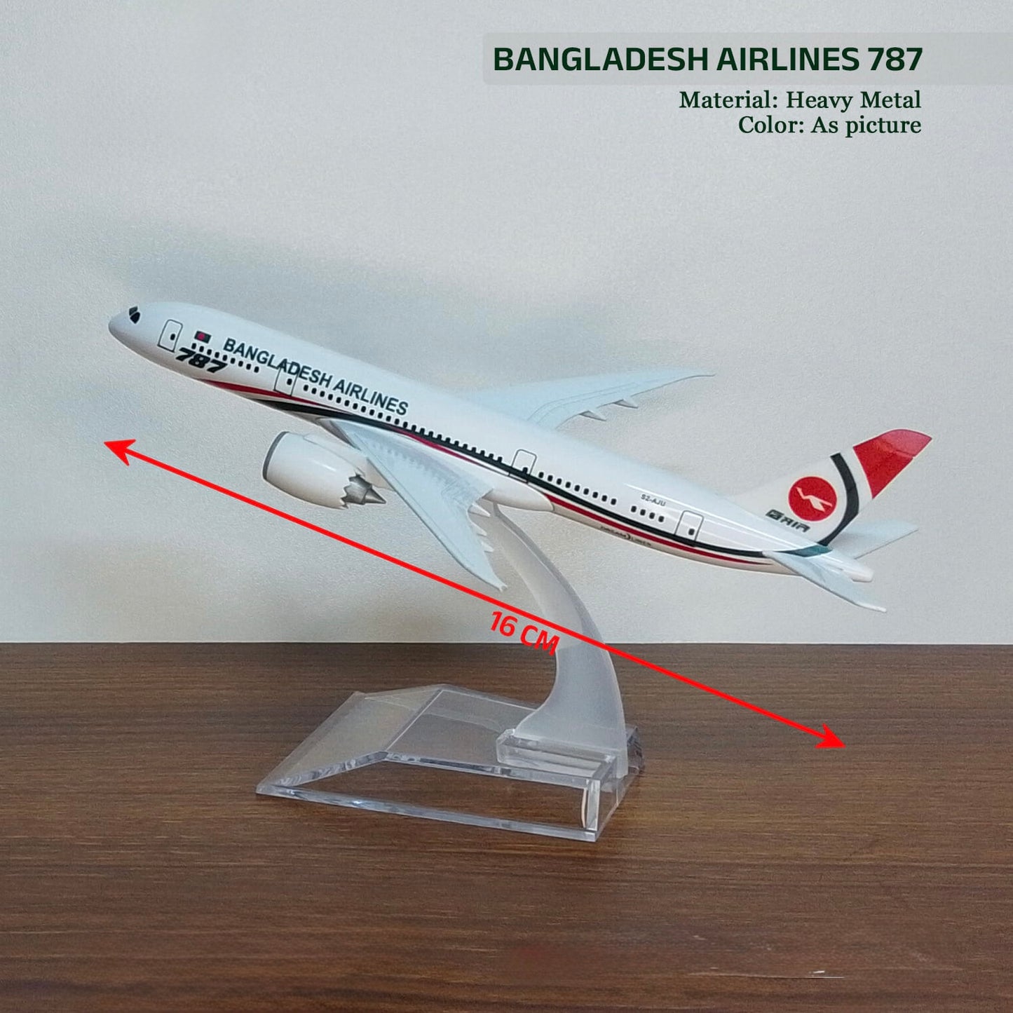 Bangladesh Airlines Model Plane - 16cm