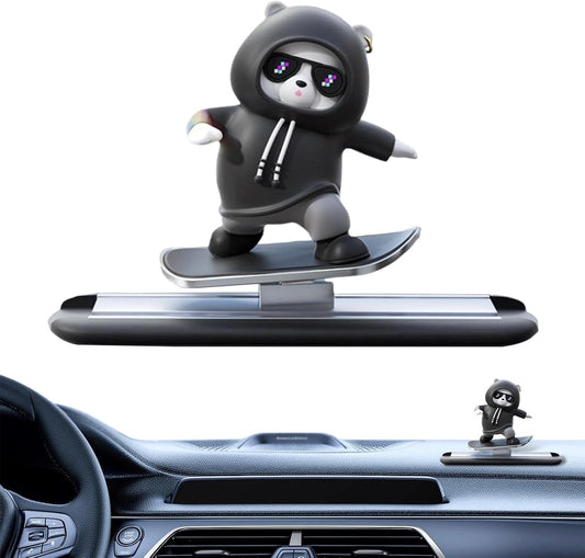 Skateboarding Bear Car Dashboard Ornament