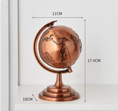 Decorative Metal Globe Showpiece – Antique Gold & Copper Finish