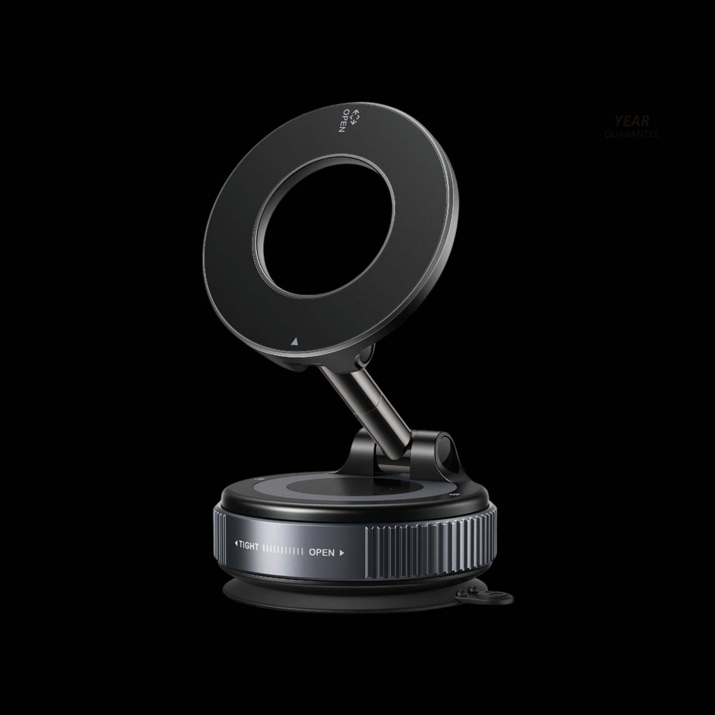 Magnetic Car Phone Holder with 360° Rotation & Suction Cup Base