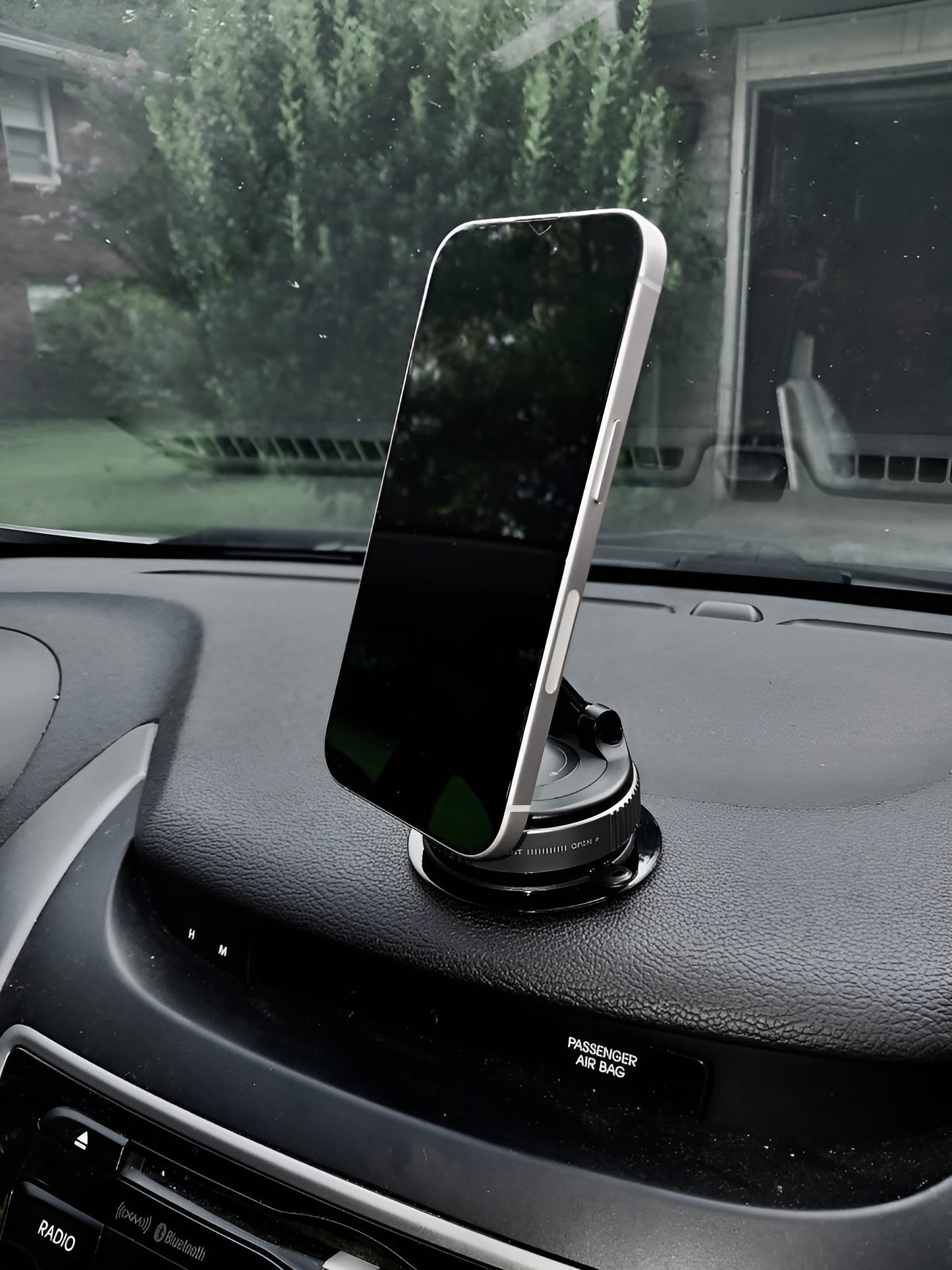 Magnetic Car Phone Holder with 360° Rotation & Suction Cup Base
