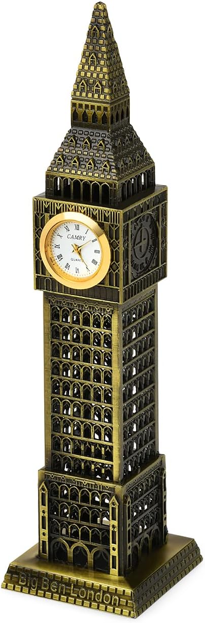 Big Ben London Metal Clock Statue – Decorative Miniature Tower