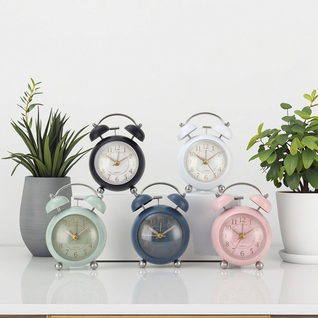 Classic Vintage Twin Bell Alarm Clock - Retro Style Desk Clock with Loud Alarm