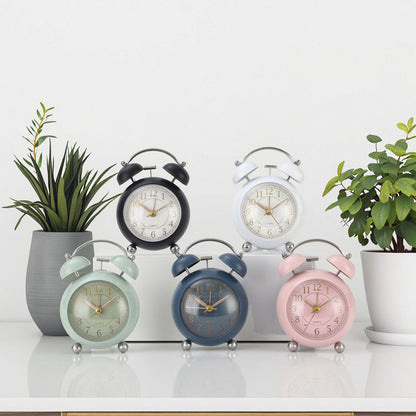 Classic Vintage Twin Bell Alarm Clock - Retro Style Desk Clock with Loud Alarm