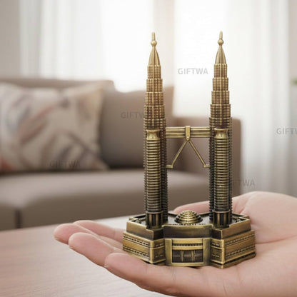 Petronas Twin Towers Miniature Showpiece – Antique Bronze Metal Replica