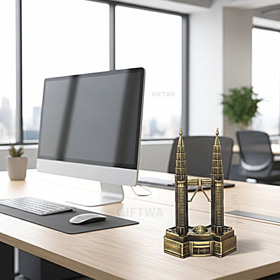 Petronas Twin Towers Miniature Showpiece – Antique Bronze Metal Replica