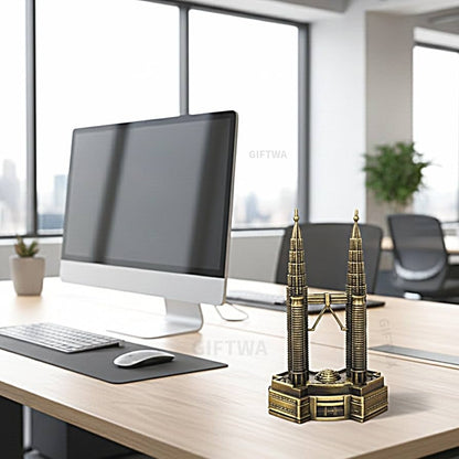 Petronas Twin Towers Miniature Showpiece – Antique Bronze Metal Replica