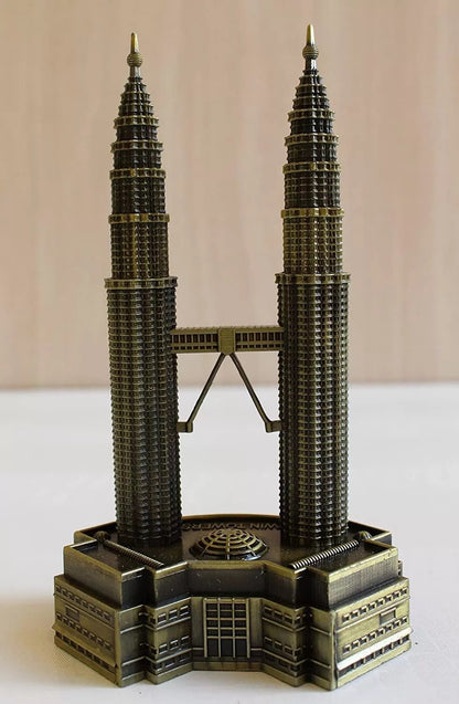 Petronas Twin Towers Miniature Showpiece – Antique Bronze Metal Replica