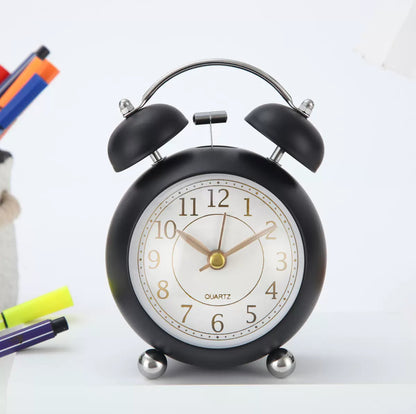 Classic Vintage Twin Bell Alarm Clock - Retro Style Desk Clock with Loud Alarm