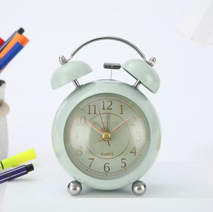 Classic Vintage Twin Bell Alarm Clock - Retro Style Desk Clock with Loud Alarm