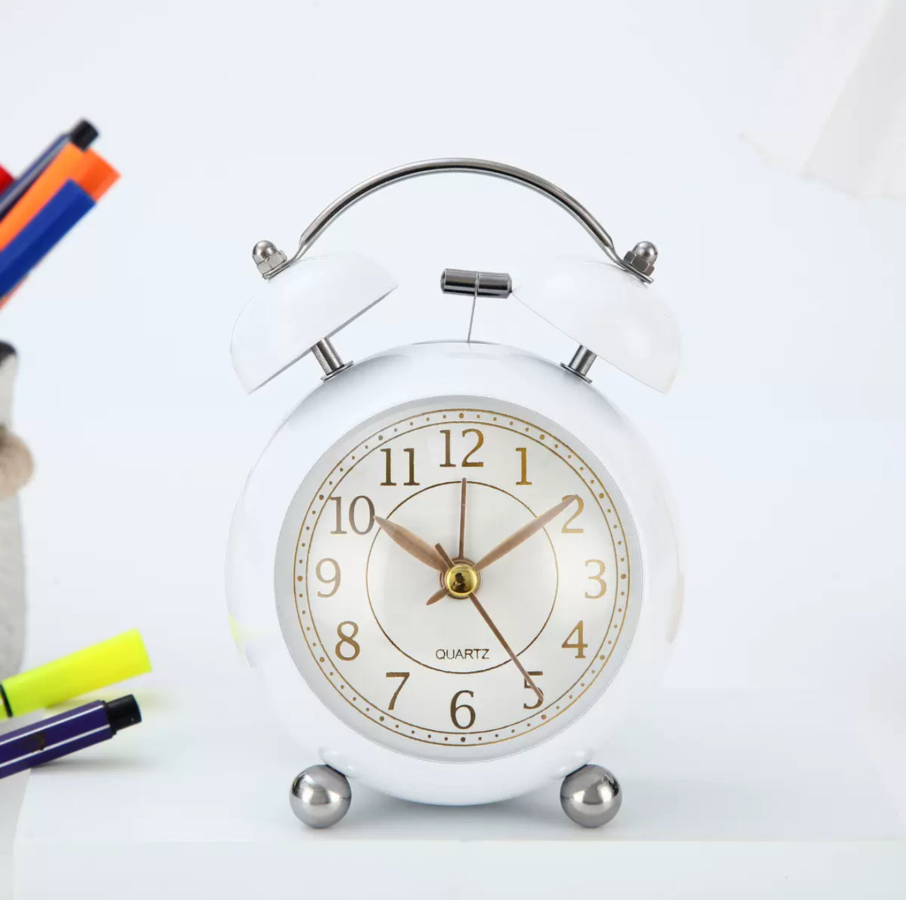 Classic Vintage Twin Bell Alarm Clock - Retro Style Desk Clock with Loud Alarm