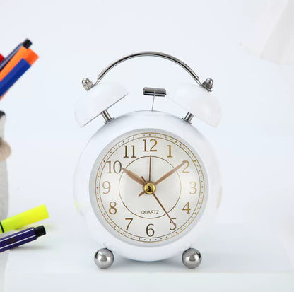 Classic Vintage Twin Bell Alarm Clock - Retro Style Desk Clock with Loud Alarm
