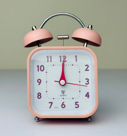 Classic Vintage Twin Bell Alarm Clock - Retro Style Desk Clock with Loud Alarm