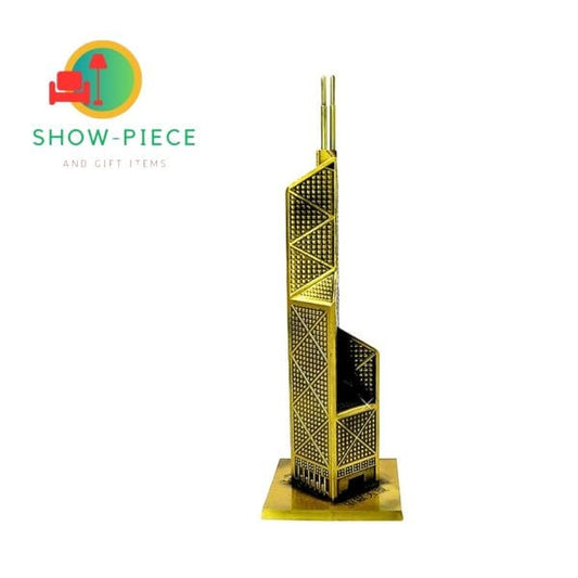 Bank of China Tower Miniature Showpiece – Antique Gold Metal Replica