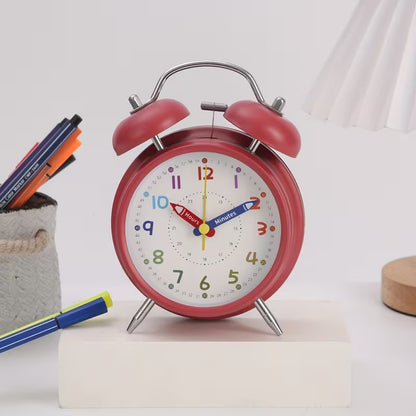 Retro Metal Double Bell Alarm Clock – Colorful Dial, 4 Colors Available