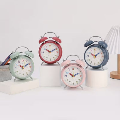 Retro Metal Double Bell Alarm Clock – Colorful Dial, 4 Colors Available