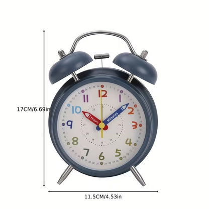 Retro Metal Double Bell Alarm Clock – Colorful Dial, 4 Colors Available