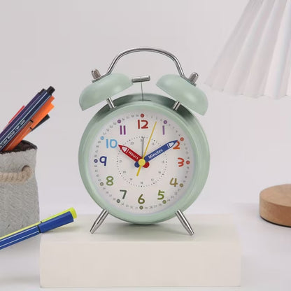 Retro Metal Double Bell Alarm Clock – Colorful Dial, 4 Colors Available