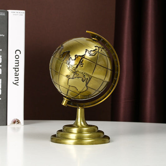 Decorative Metal Globe Showpiece – Antique Gold & Copper Finish