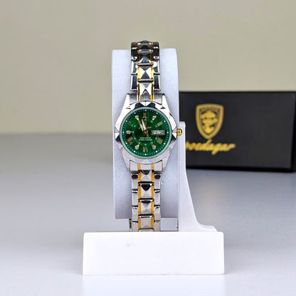 Poedagar Luxury Couple Watch Set – Silver & Gold Stainless Steel