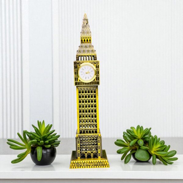 Big Ben Tower Metal Souvenir Showpiece – Golden Finish 7 Inches
