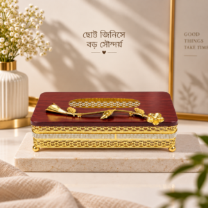 Metal Design Tissue Box Golden design